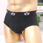 Fabricação preto brilhante impressão Underwear logotipo personalizado Homem do pugilista Briefs